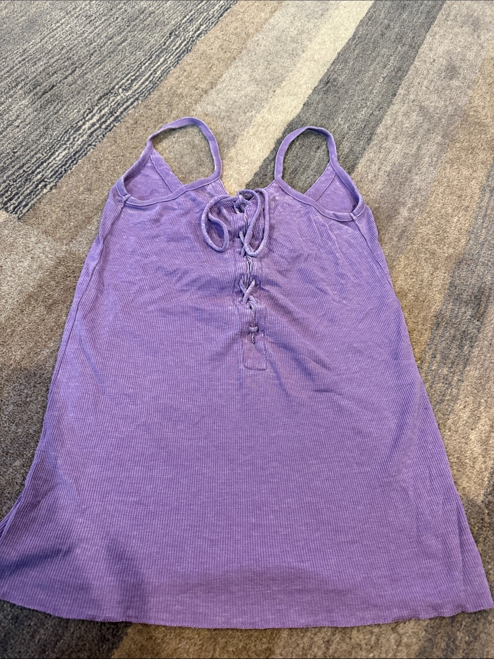 Chaser Lavender Ribbed Tank with Front Tie